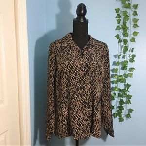 Professional Floral Long Sleeve Button Down